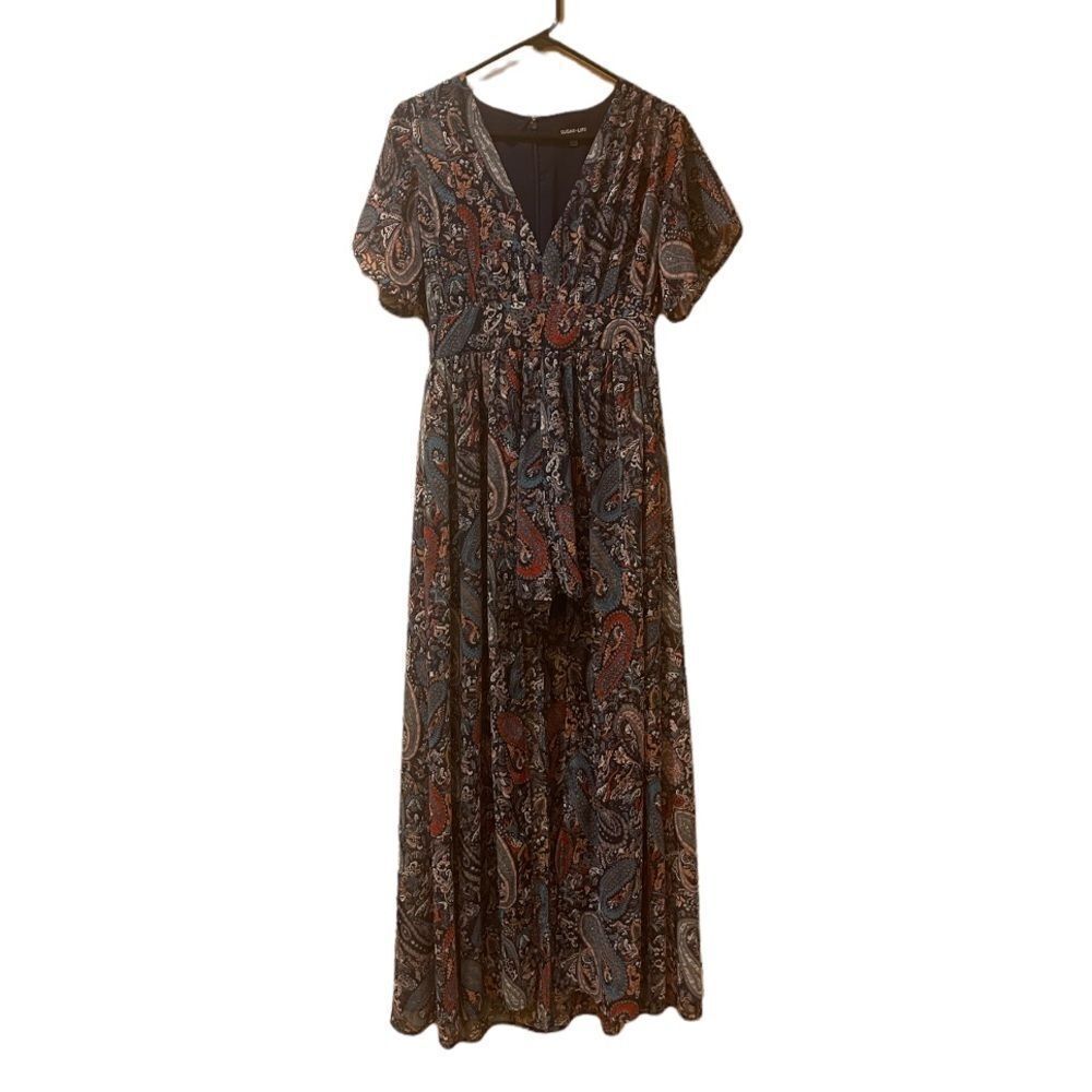 Sugar + Lips Paisley Romper Dress Medium